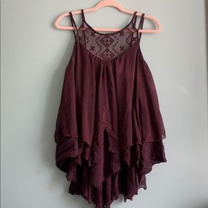 Free People sheer layered tank top
